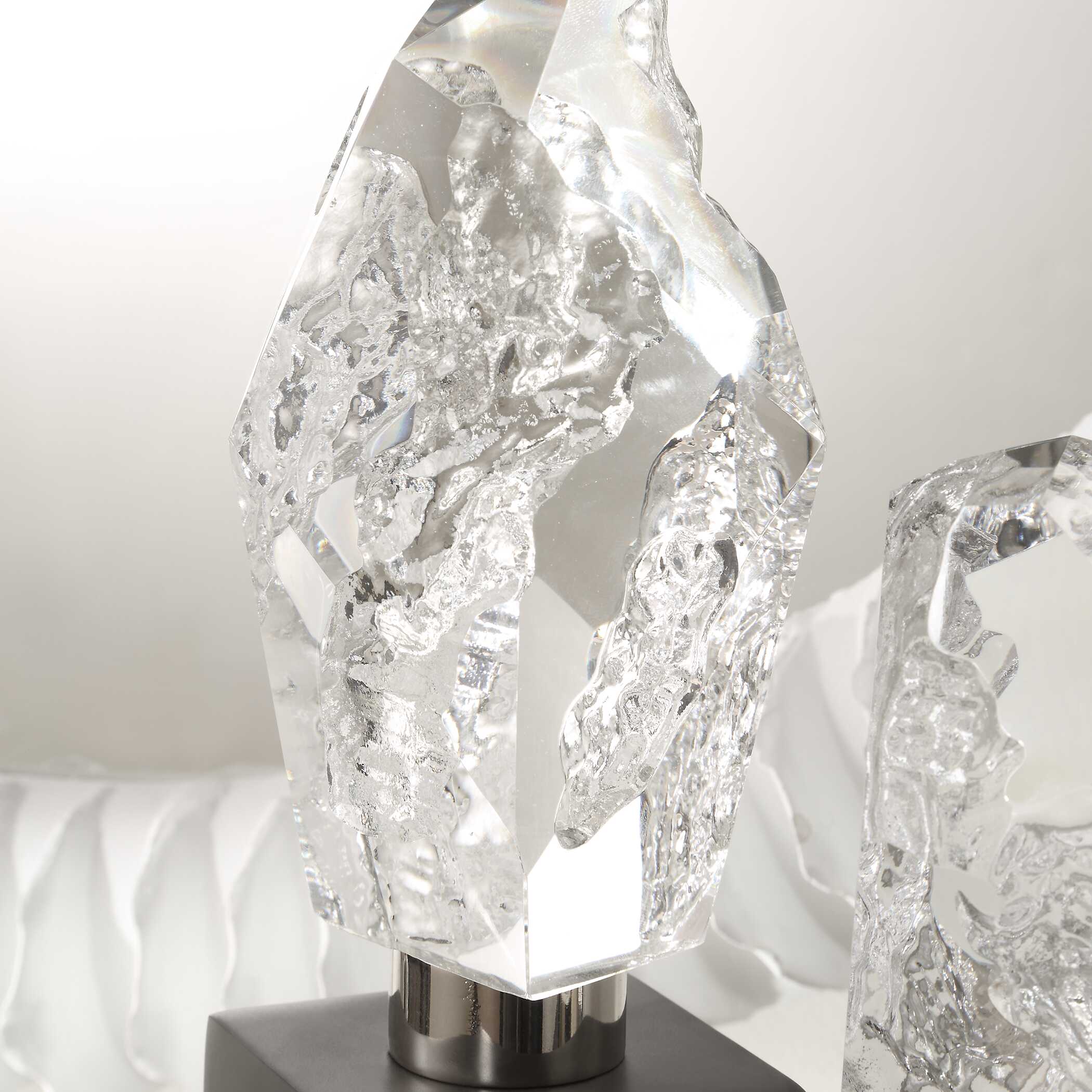 Crystal Peak Sculptures Set/2, Decorative by Uttermost, 3.5" width x 13" height x 3" depth View 4