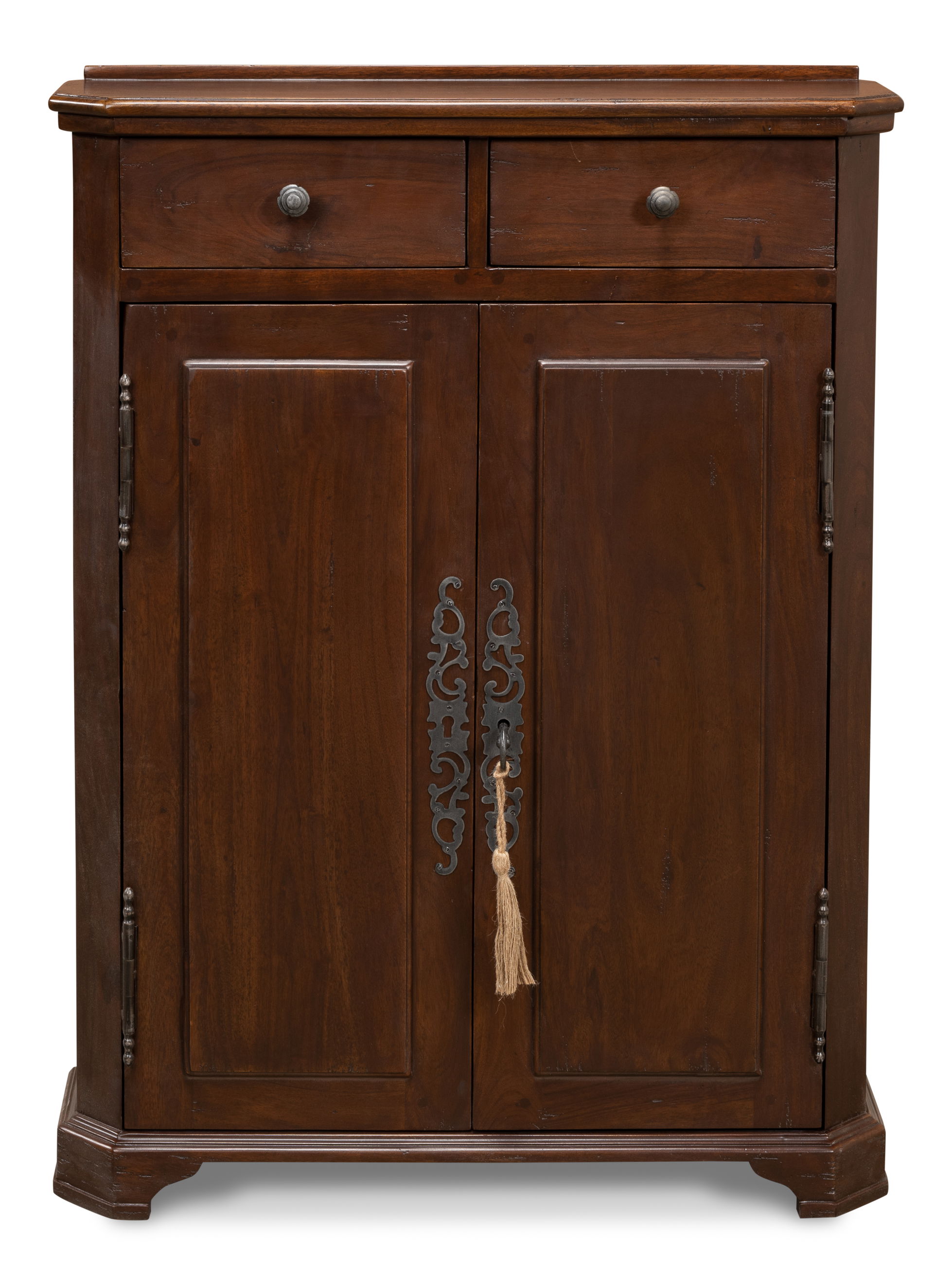 Austrian Hall Cabinet, Walnut, Cabinets & Sideboard by Sarreid, 26" length x 7" width x 35" height View 2
