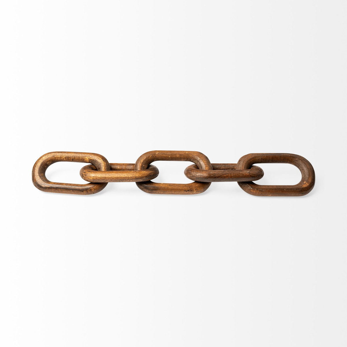 Alix 29L x 5W Brown Wooden Hand-Made 5 Link Chain, Decorative Object by Mercana, 29" length x 5" width x 5" height View 6