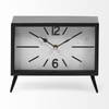 Lita Black Metal Rectangular Table Clock, by Mercana, 8.5" length x 4.13" width x 7.87" height thumbnail 6