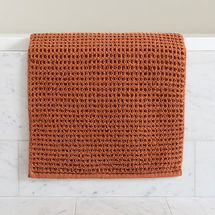 Online Designer Bathroom Plush Waffle Bath Mat, Copper, 20"x34"