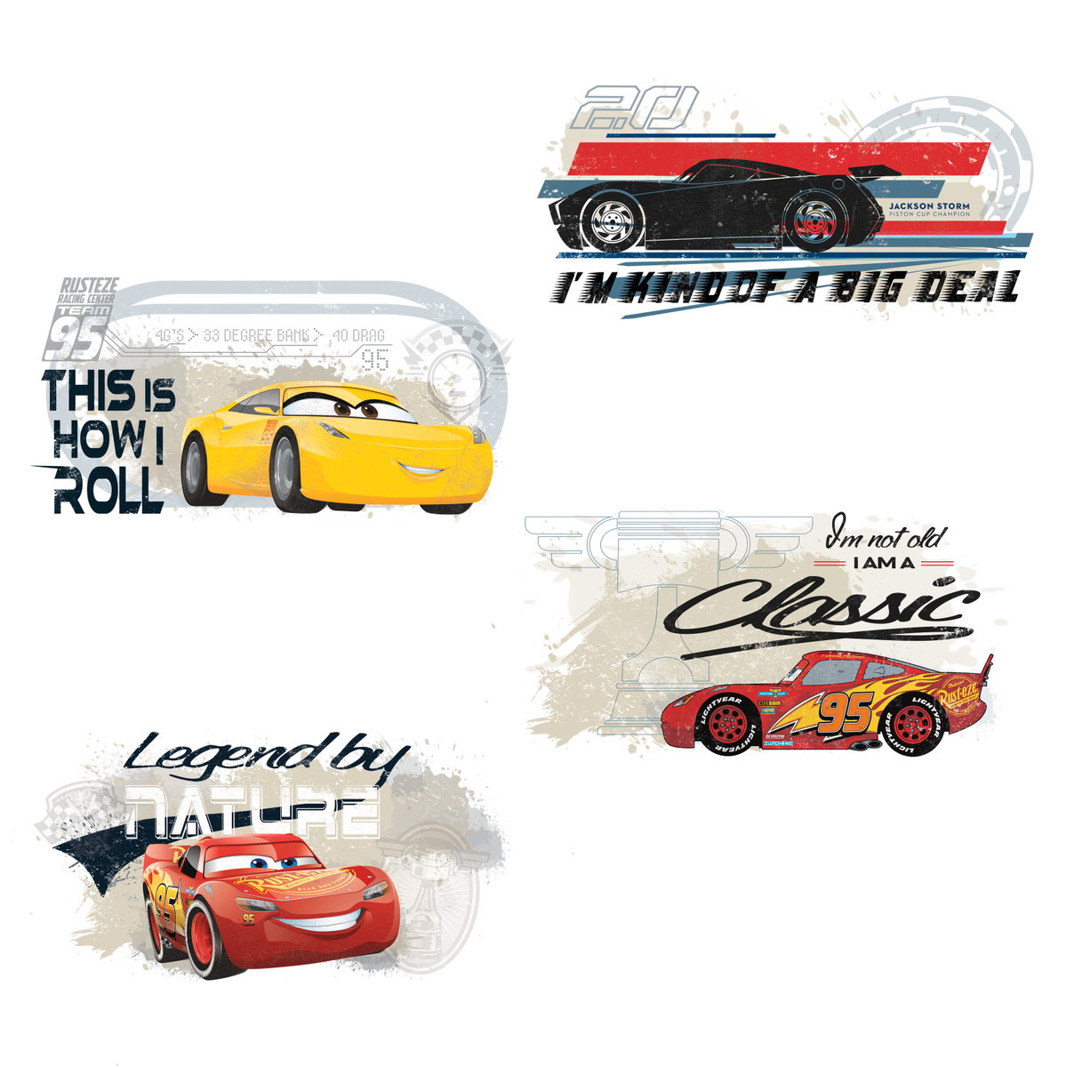 Cars 3 Racing Wall Decals, by York Wall, 1'4.8" length x 9" width x 8.5" depth