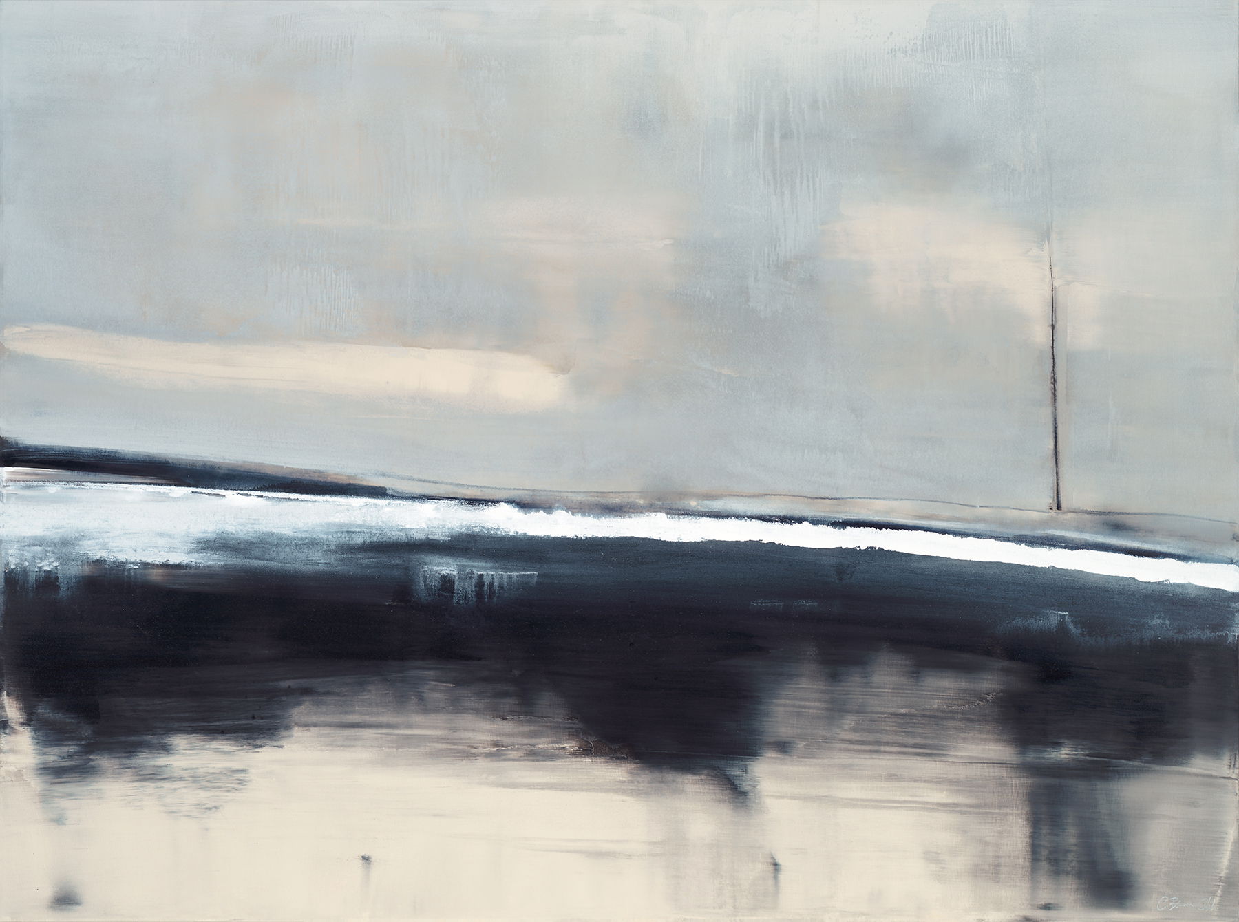 Grounded Navy Wall Mural large image 