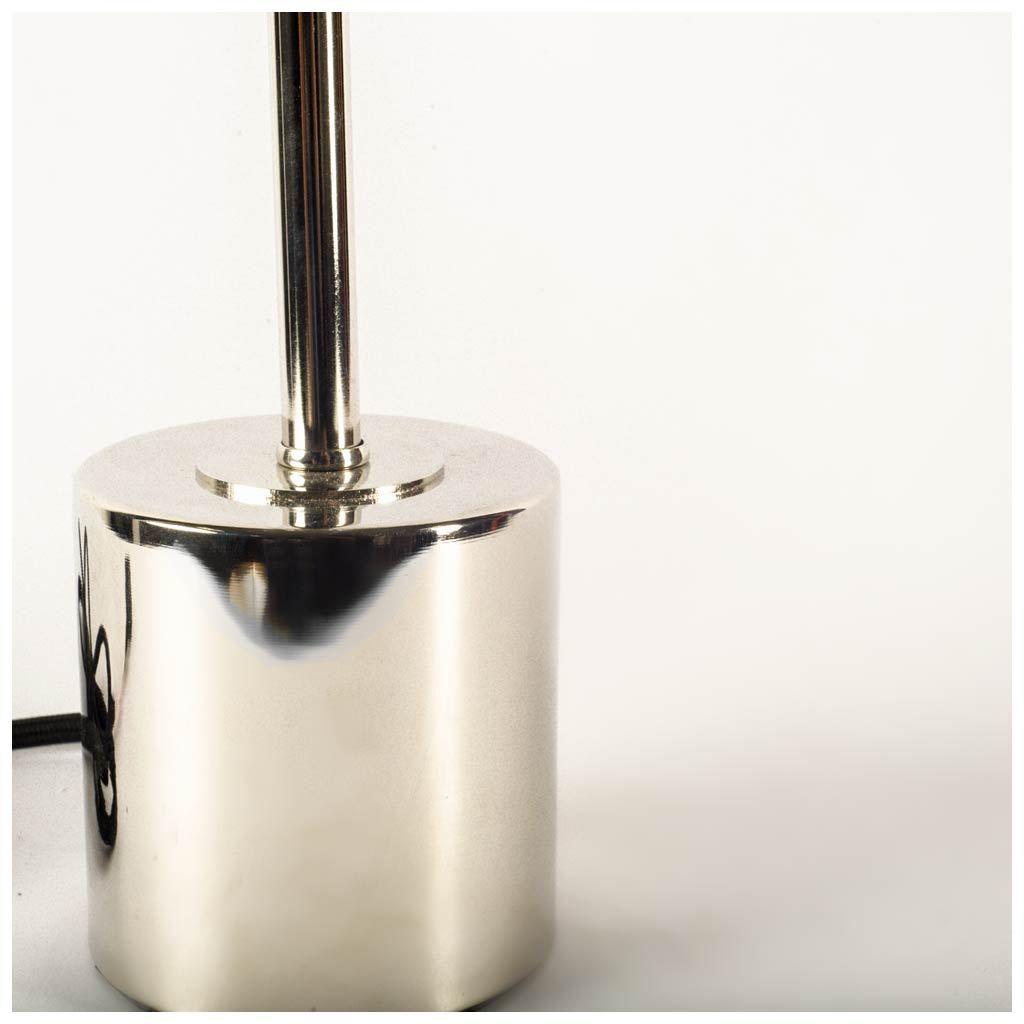 Mooney (17.5'H) Metallic-Silver Metal Shade-less Table Lamp, by Mercana, 4" length x 4" width x 17.5" height View 4