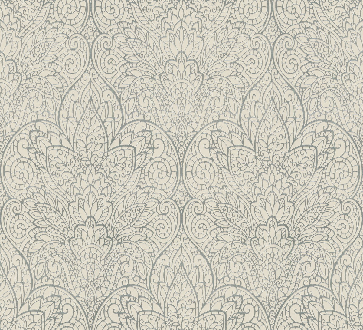 Paradise  Grey Metallic Wallpaper, by York Wall, 33' length x 1'8.8" width x 0.02" depth