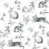 Bunny Toile Black & White Wallpaper, by York Wall, 33' length x 1'8.5" width x 0.02" depth thumbnail