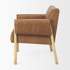 Ashton Brown Leather with Light Wood Accent Chair thumbnail 3
