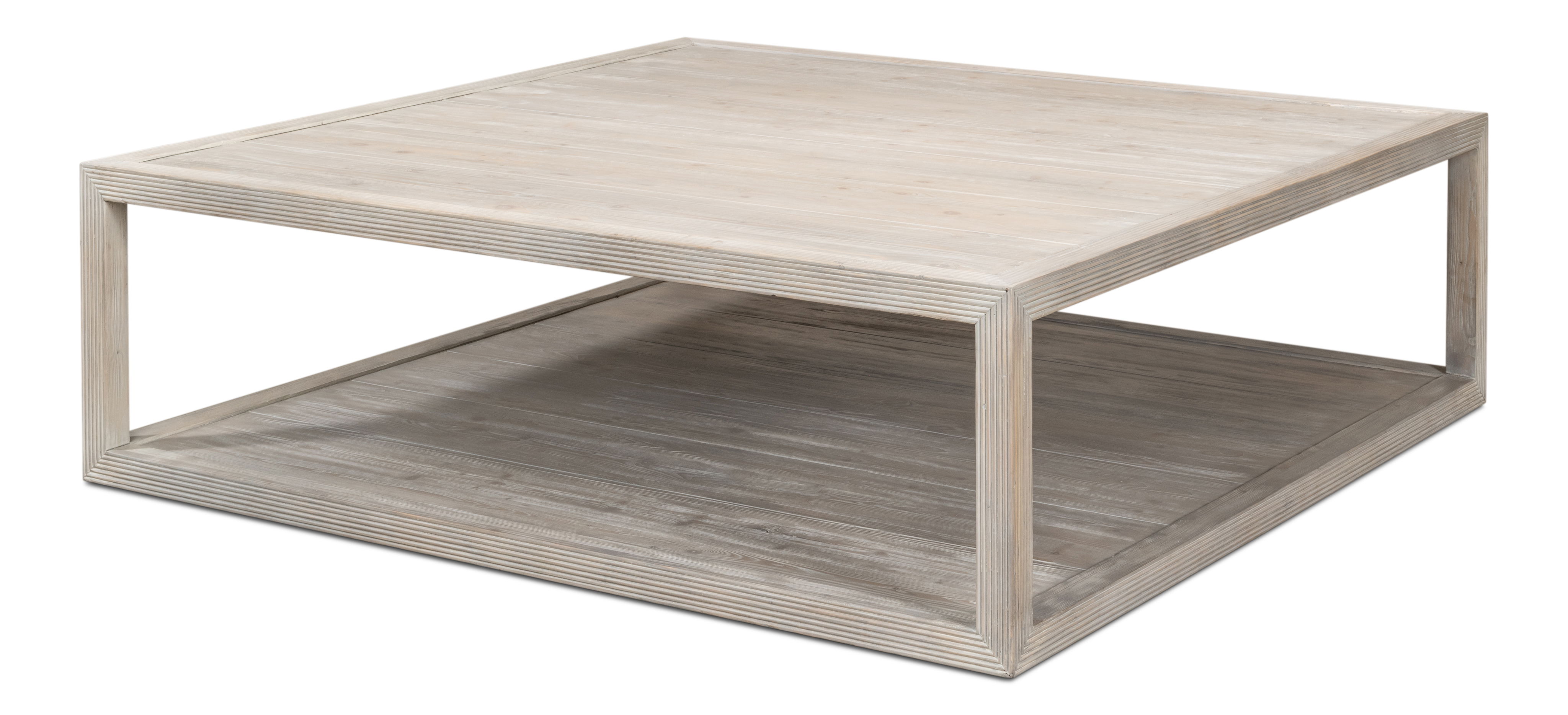 Camden Bungalow Cocktail Table, Coffee Table by Sarreid, 60" length x 60" width x 18" height View 8