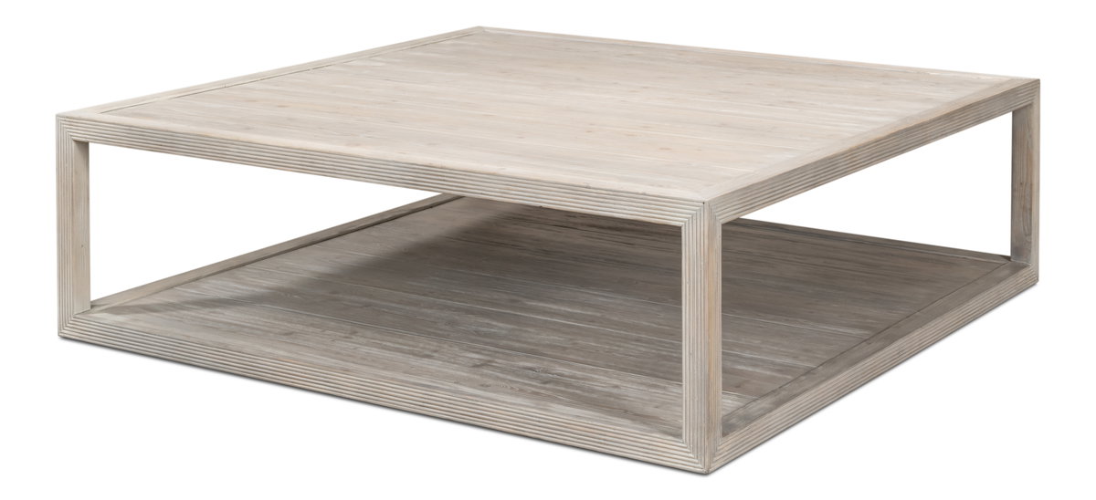 Camden Bungalow Cocktail Table, by Sarreid, 5' length x 5' width x 1'6" height View 8