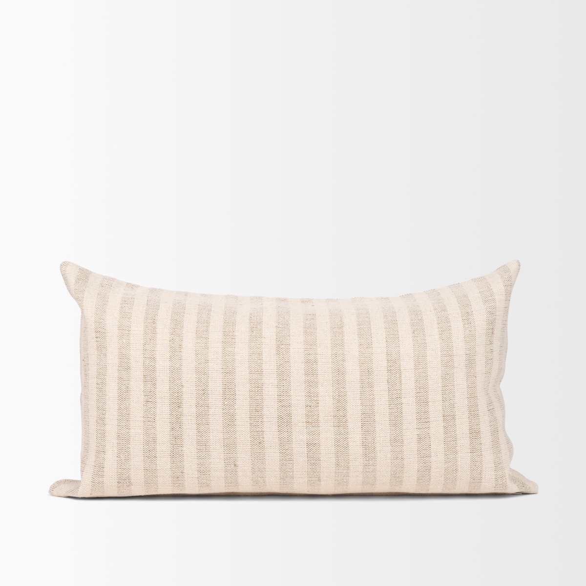 Jace 14x26 Cream with Beige Stripe Lumbar Decorative Pillow Cover, by Mercana, 14" length x 26" width x 0.2" height View 8