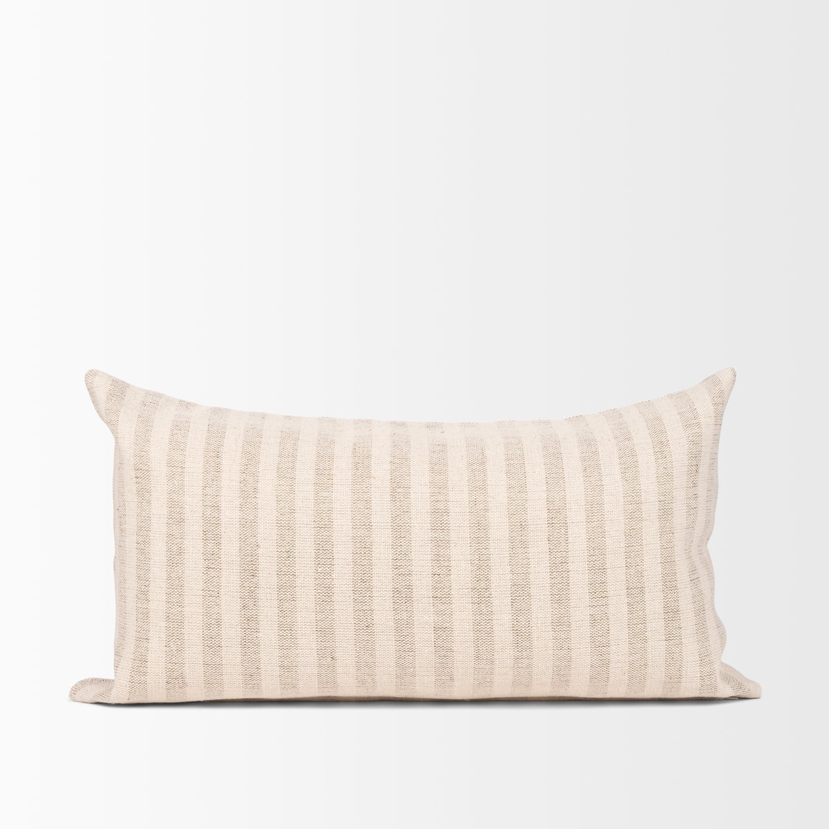 Jace 16x28 Cream with Beige Stripe Lumbar Decorative Pillow Cover, by Mercana, 14" length x 26" width x 0.2" height View 8