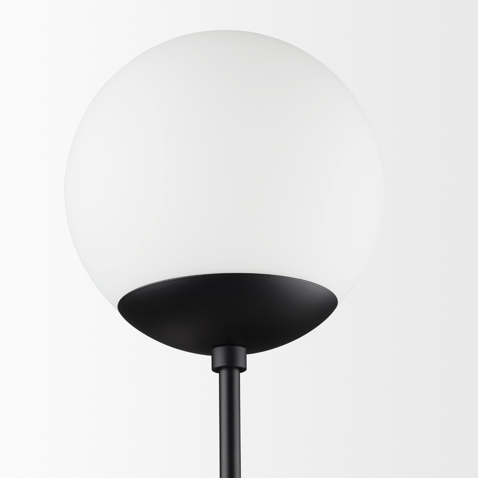 Edie Matte Black Metal with Frosted Glass Globes 2-Light Wall Sconce, by Mercana, 22" length x 7.5" width x 6" height View 6