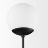 Edie Matte Black Metal with Frosted Glass Globes 2-Light Wall Sconce, by Mercana, 22" length x 7.5" width x 6" height thumbnail 6