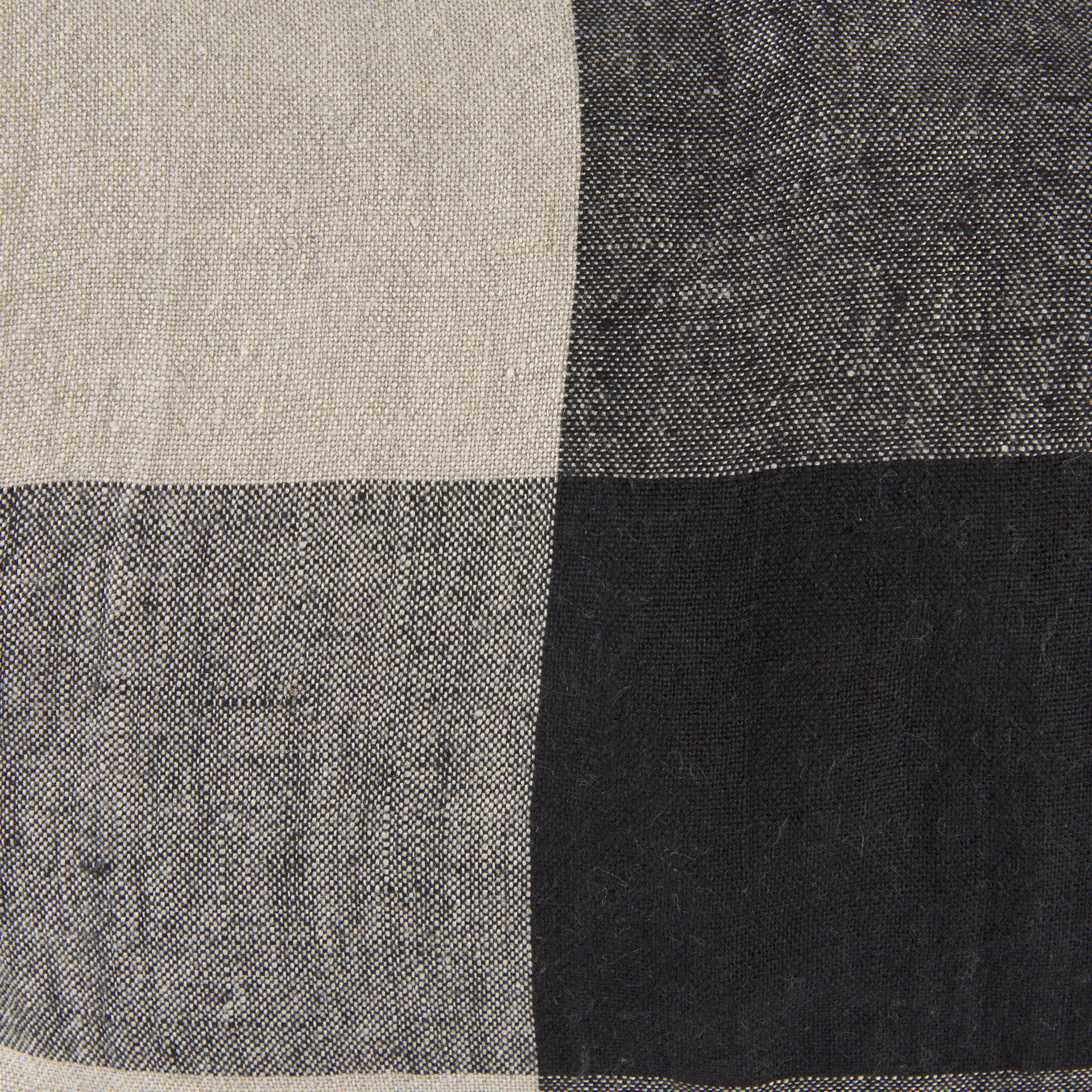 Raquel 13L x 21W Beige and Black Fabric Plaid Decorative Pillow Cover large image 