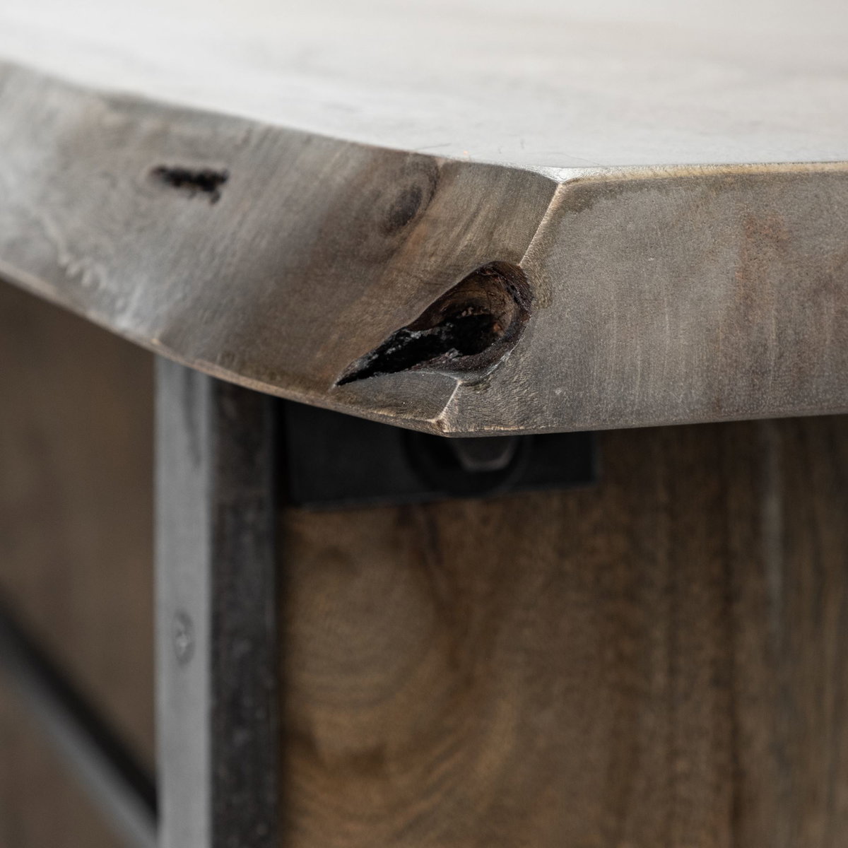 Ledger II 70L x 17W x 30H Live-Edge Wooden Brown Console Table, by Mercana, 70" length x 17" width x 30" height View 5