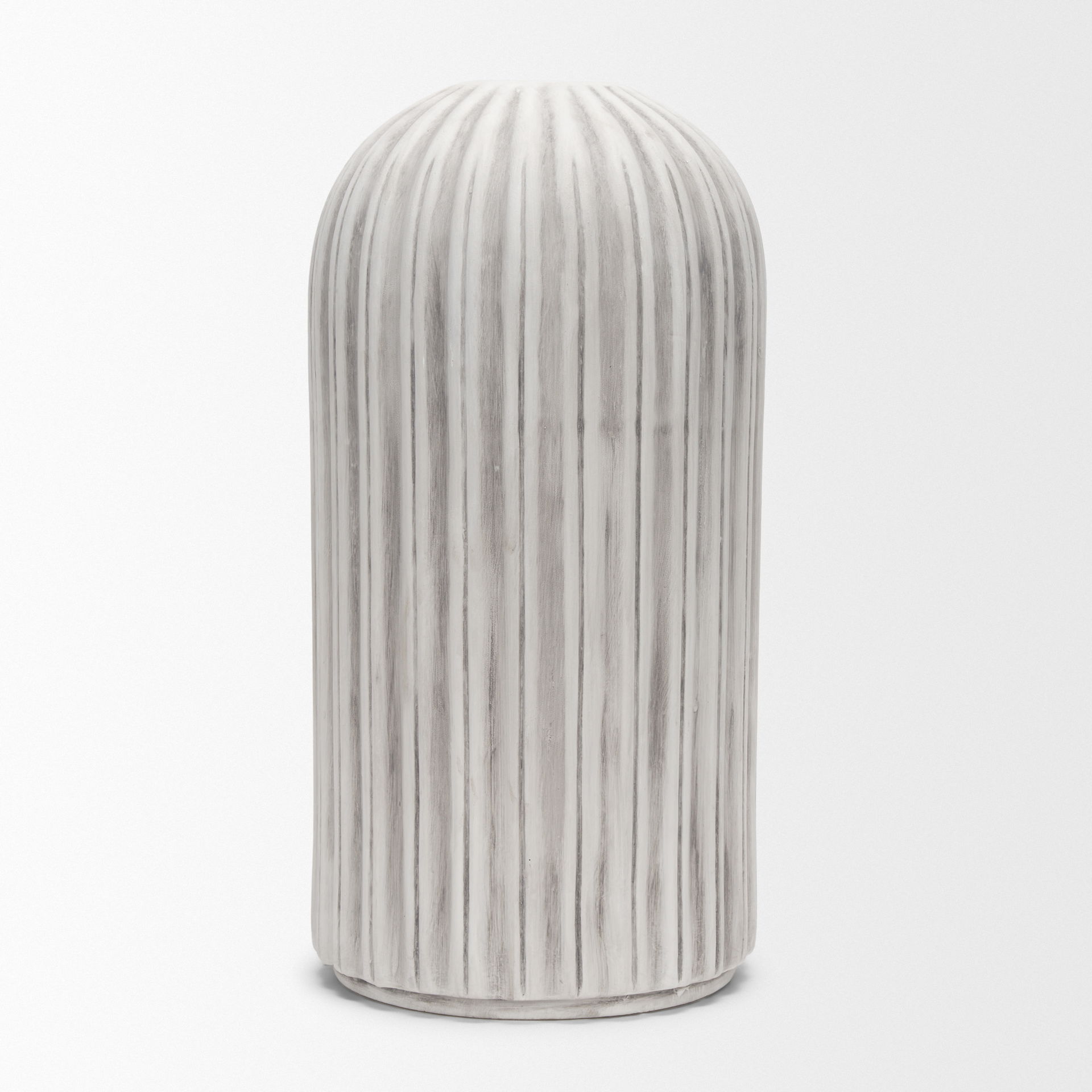Ummi Tall Off White with Gray Antiquing Ceramic Vase, by Mercana, 10.25" length x 10.25" width x 21.26" height View 2