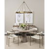 Maxwell II 54' Round Brown Solid Wood Top Brown Wood/Gold Metal Base Dining Table thumbnail 1