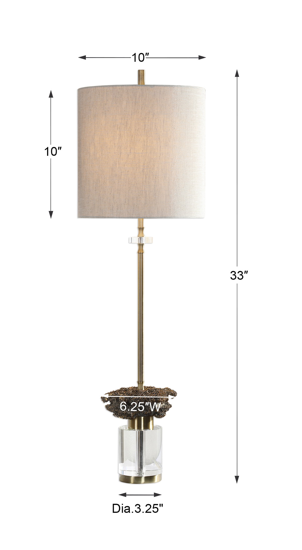 Kiota Wasp's Nest Buffet Lamp, by Uttermost, 10" width x 2'9" height x 10" depth View 3
