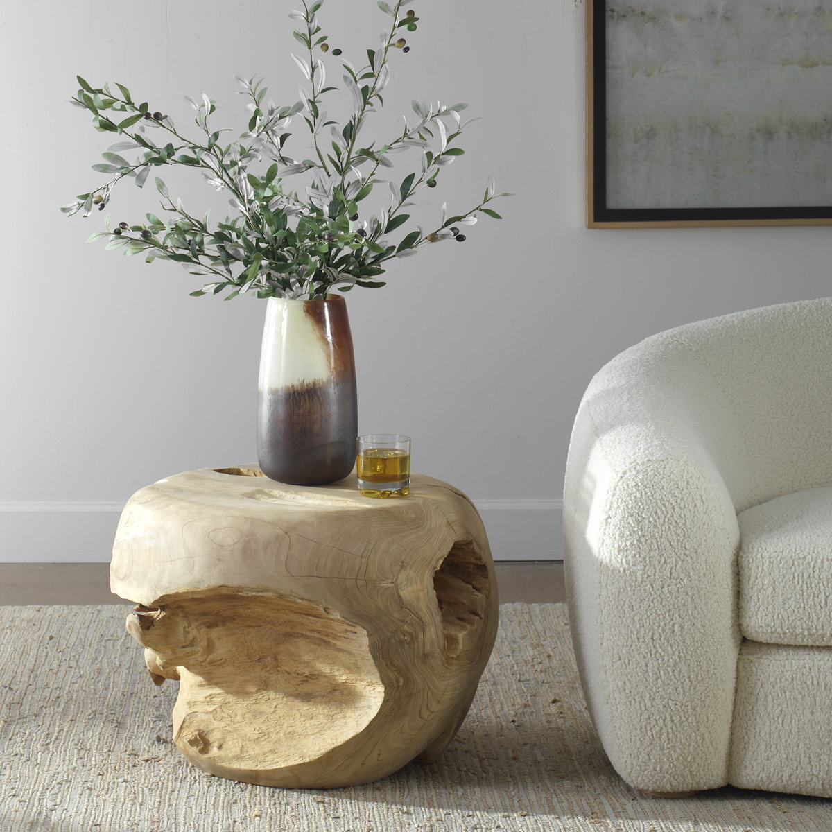 Sola Handcrafted Teak Side Table, Side & End Table by Uttermost, 24.5" width x 17.5" height x 24.5" depth View 10