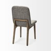 David Solid Back Dining Side Chair | Grey Fabric with Medium Brown Wood, Dining Chair by Mercana, 18.5" length x 26" width x 34.5" height thumbnail 7