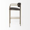 Parker Brown Faux Leather Seat Gold Metal Bar Stool thumbnail 3