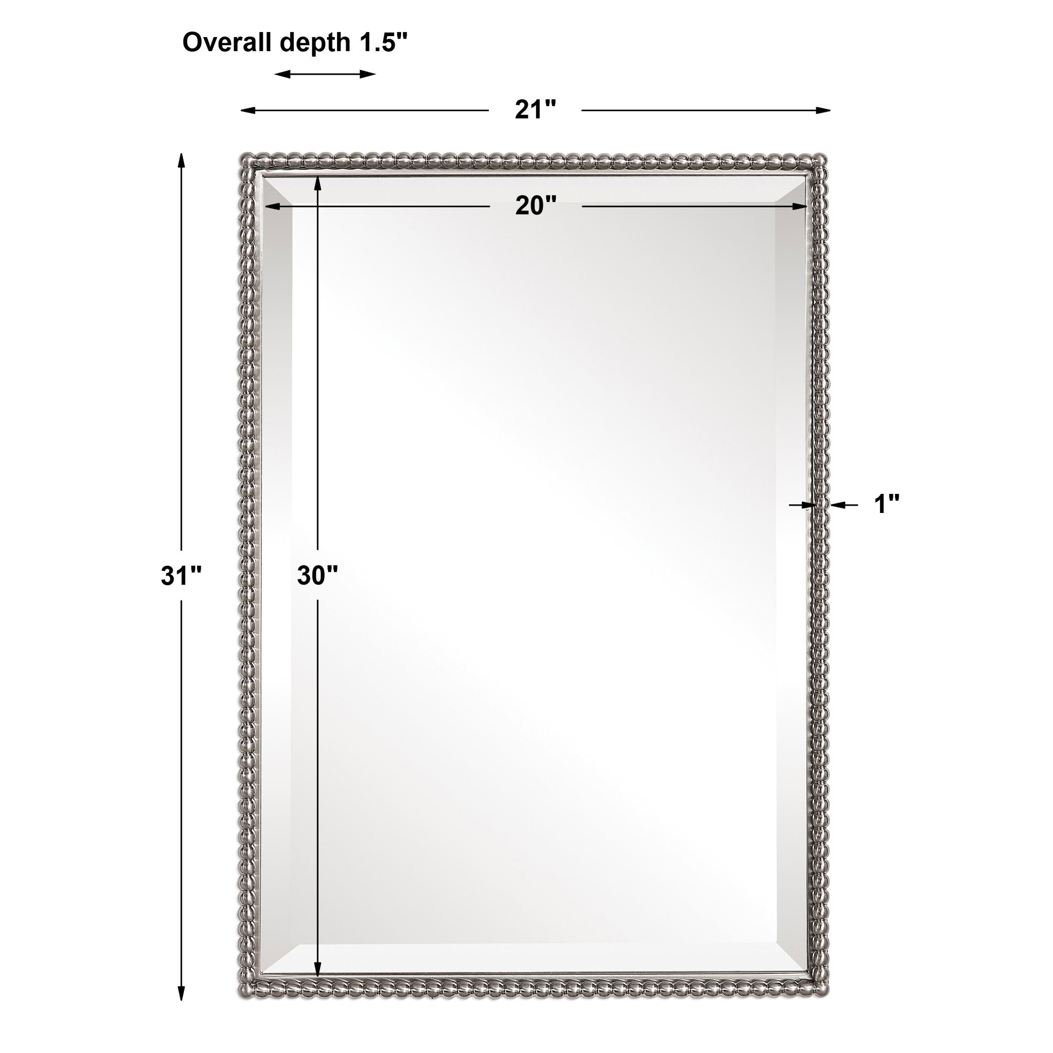 Sherise Brushed Nickel Mirror large image 