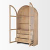 Suri Light Brown Wood with Glass Doors Arched Curio Cabinet thumbnail 8