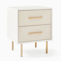 Online Designer Bedroom Margot (20.5") Nightstand, Whitewashed, Light Bronze