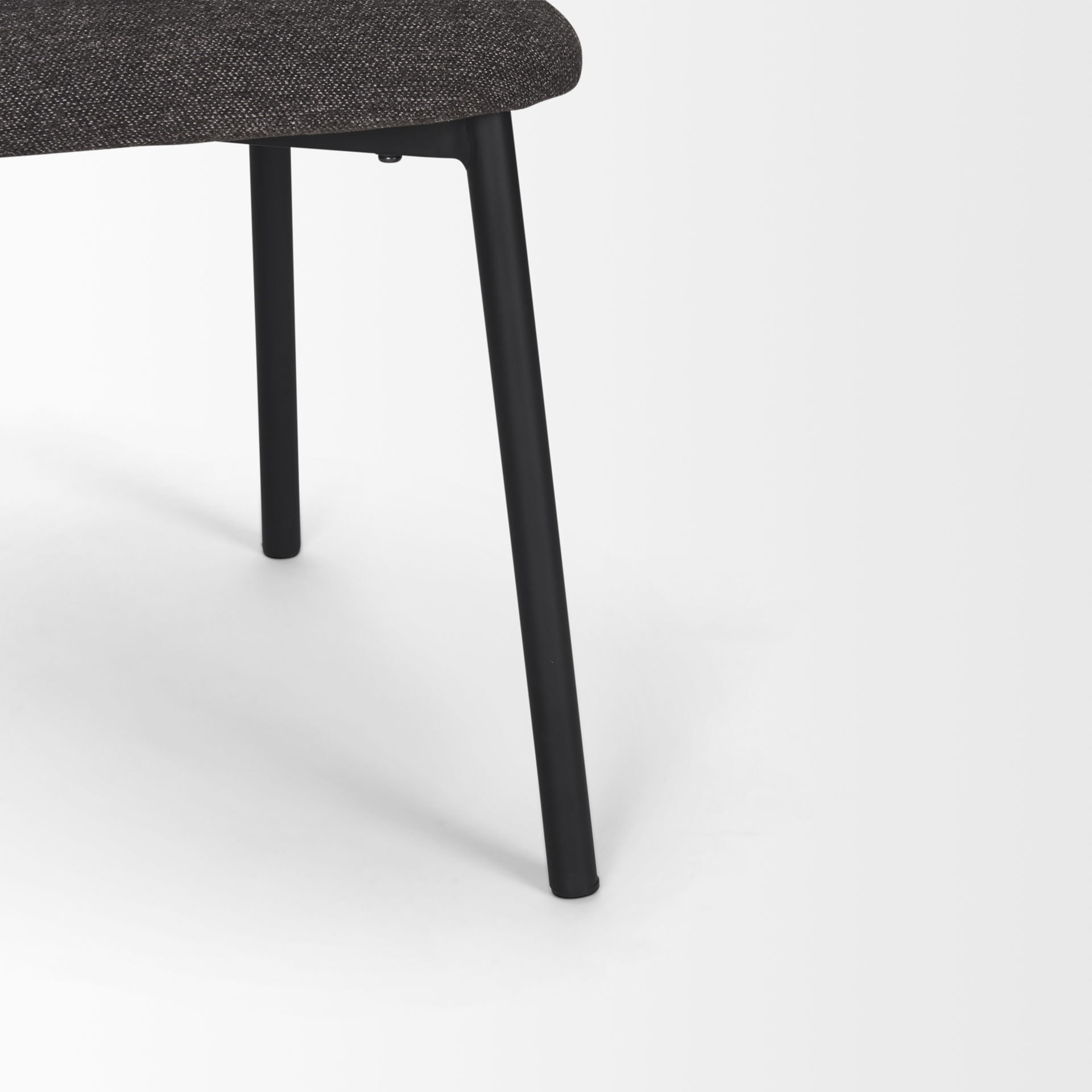 Shannon Dining Chair with Gray Fabric & Matte Black Metal, by Mercana, 22.5" length x 22.75" width x 31.5" height View 11