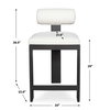 Bolster Back White Outdoor Counter Stool, Outdoor Stool by Uttermost, 1'8" width x 3'2.5" height x 2'2.25" depth thumbnail 3