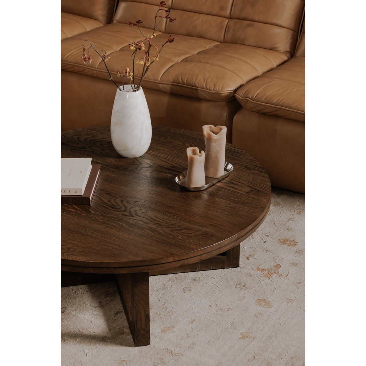 Joel Coffee Table Dark Brown, by Moe's Home, 42" width x 15" height x 42" depth View 8