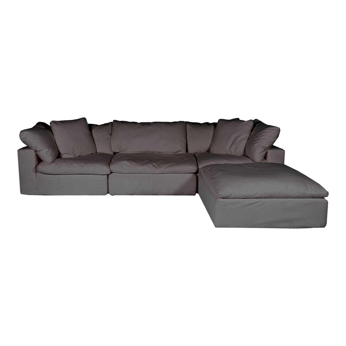 Clay Lounge Modular Sectional Light Grey, Sectional Sofa by Moe's Home, 133.5" width x 32.5" height x 89" depth View 1