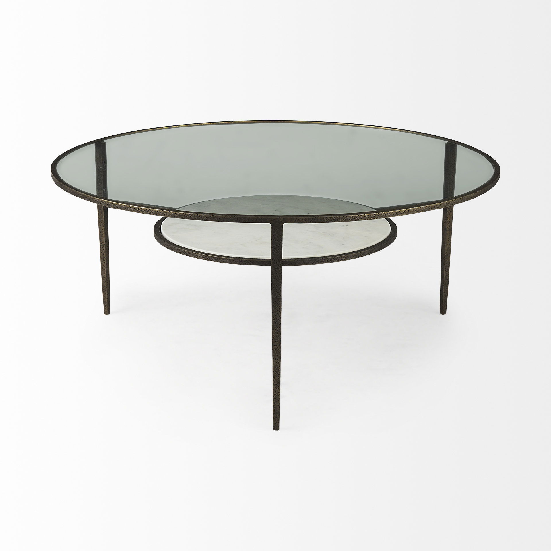 Felicity  Marble Top with Iron Frame Coffee Table, by Mercana, 36" length x 36" width x 16" height View 6