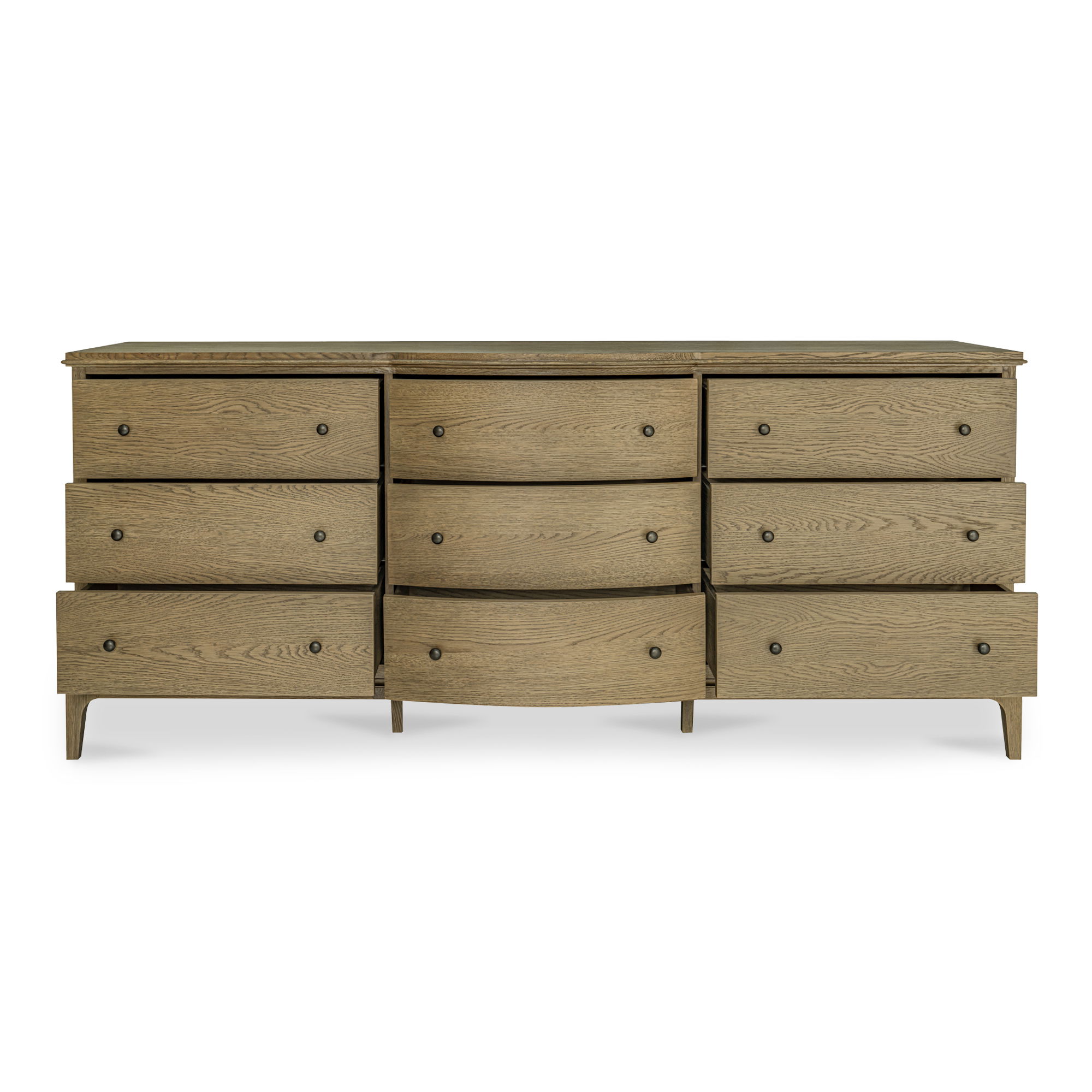 Sadie 9 Drawer Dresser Brown, by Moe's Home, 78.75" width x 33.88" height x 20" depth View 4