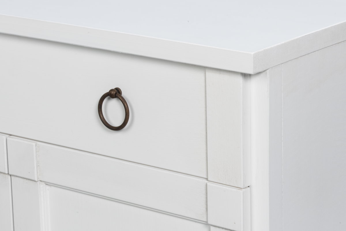 Center Media Base  Cortina White, by Sarreid, 1'8" length x 5'2" width x 3'1" height View 6