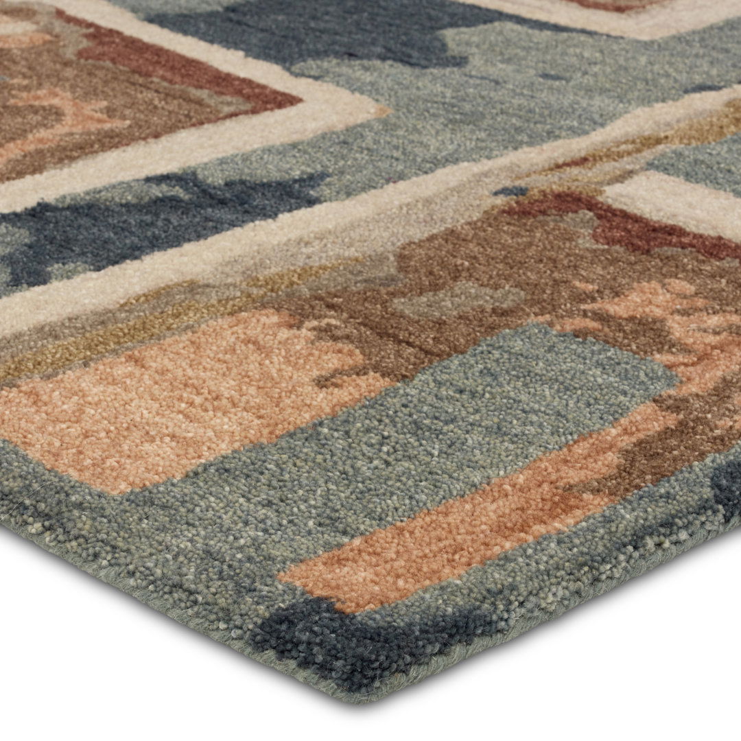 Zoe Bios By Jaipur Living Balsa HNC04 Handmade Abstract Peach and Blue Area Rug (8'x10') large image 