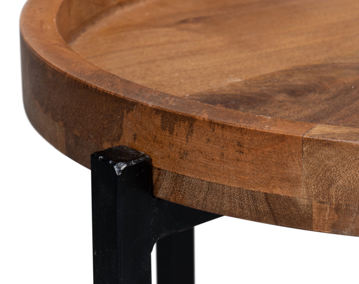 Profile Round End Table, by Sarreid, 1'10" length x 1'10" width x 2' height View 5