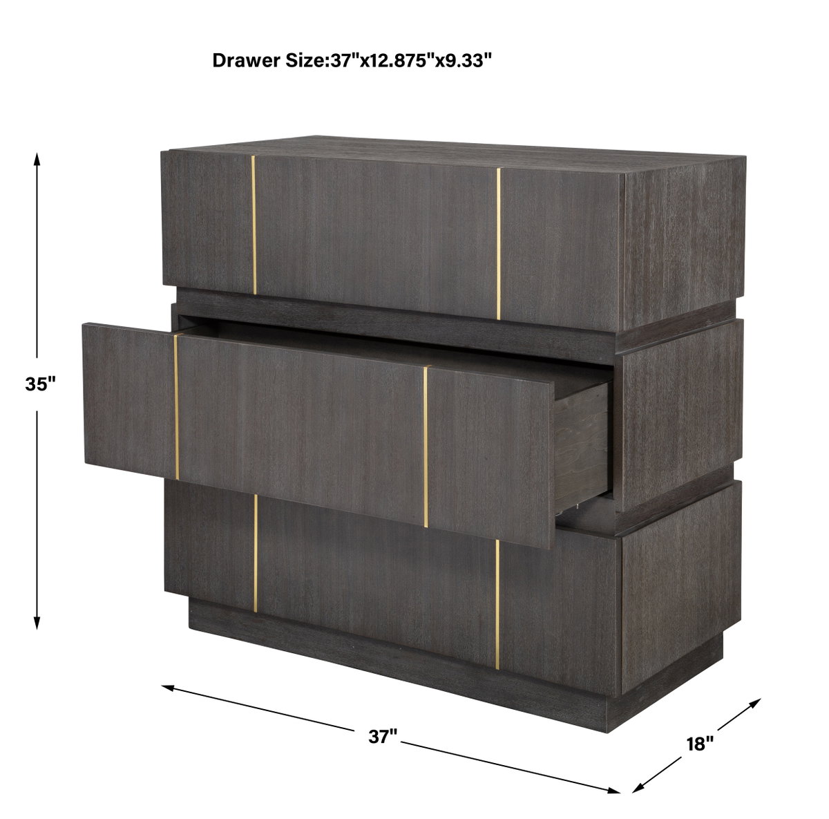 Between The Lines Accent Chest, Cabinets & Chest by Uttermost, 37" width x 35" height x 18" depth View 3