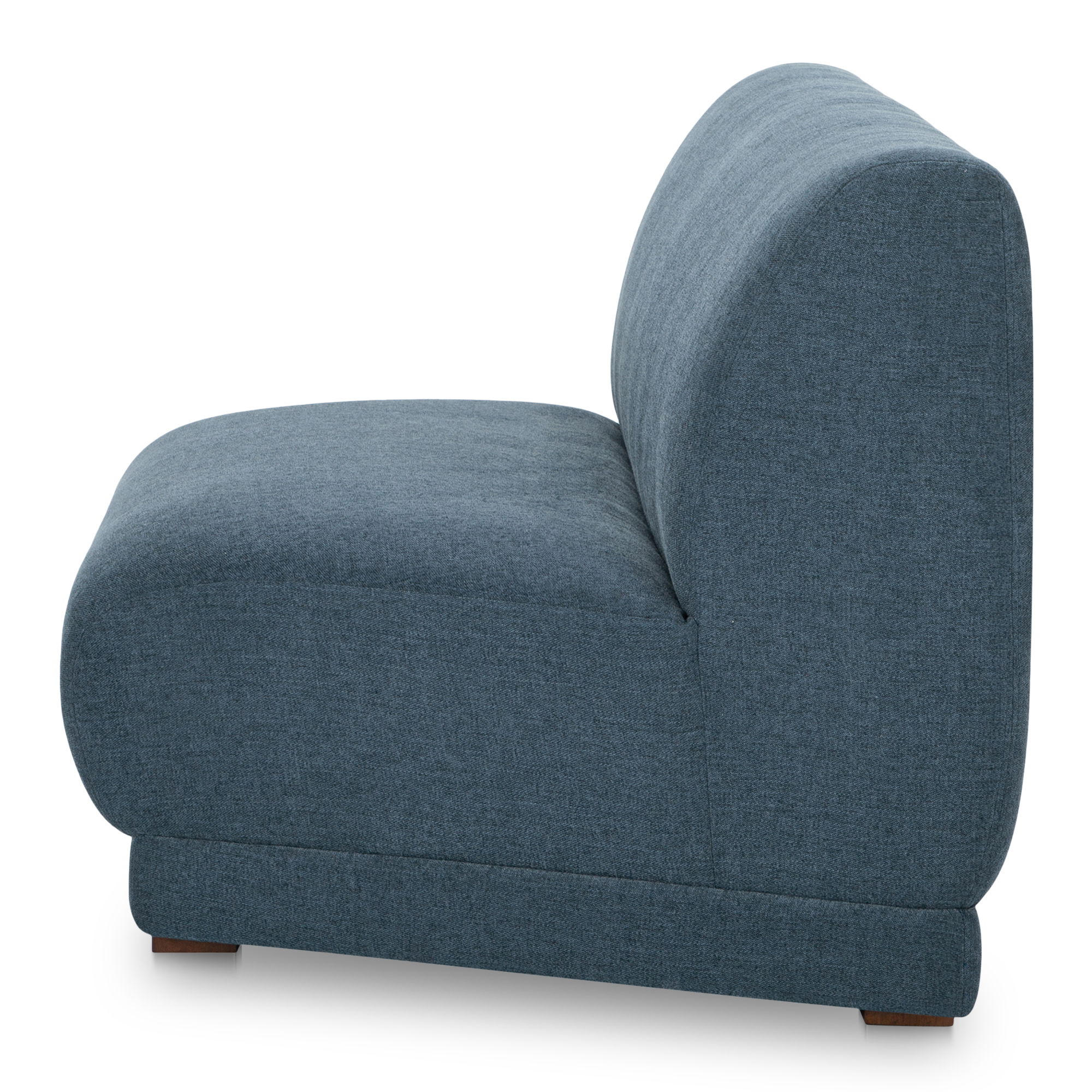 Fraser Wedge Slipper Chair Deep Blue, Accent Chair by Moe's Home, 62.5" width x 31.5" height x 34.3" depth View 3