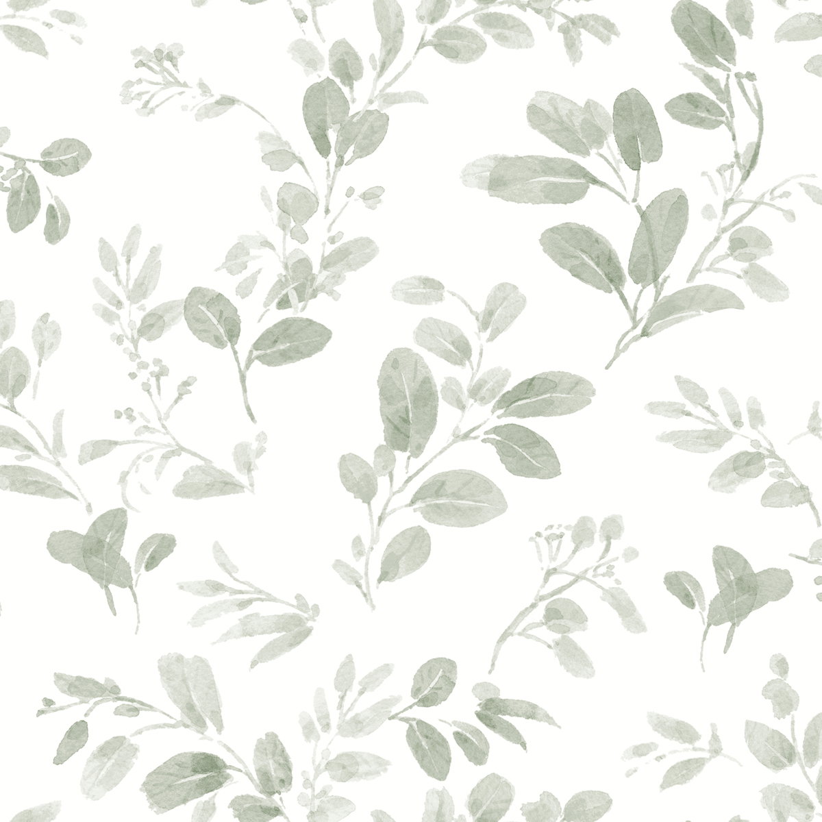 Dancing Leaves Green Peel & Stick Wallpaper, by York Wall, 18' length x 1'8.5" width x 0.02" depth