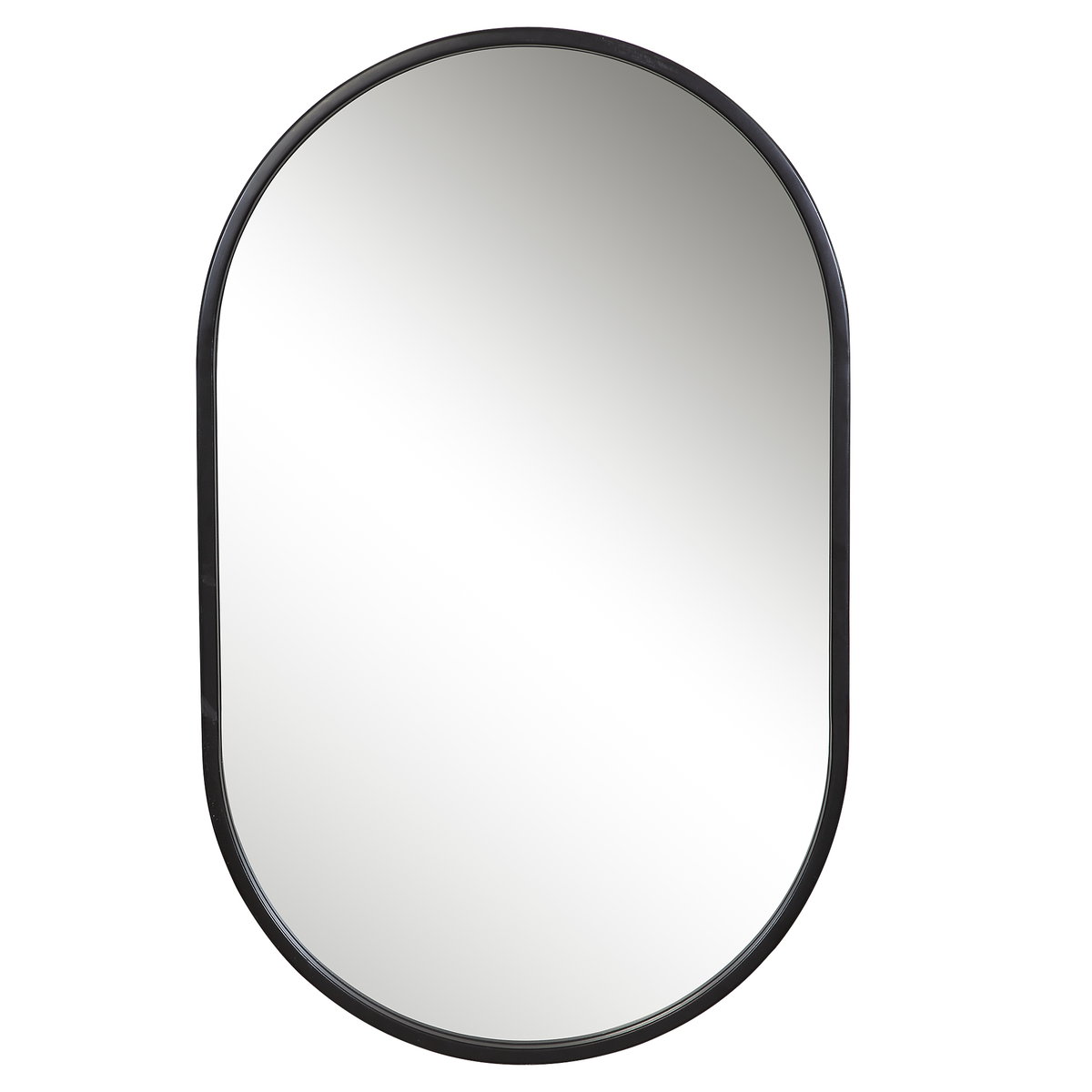 Varina Minimalist Black Oval Mirror, by Uttermost, 20" width x 32" height x 1.5" depth View 1