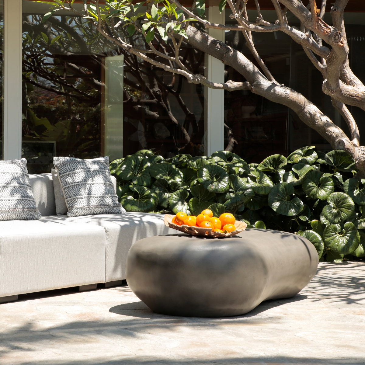 Sicilly Pebblestone Dark Grey, Coffee Table by Dovetail, 61.25" width x 17" height x 31.5" depth View 7