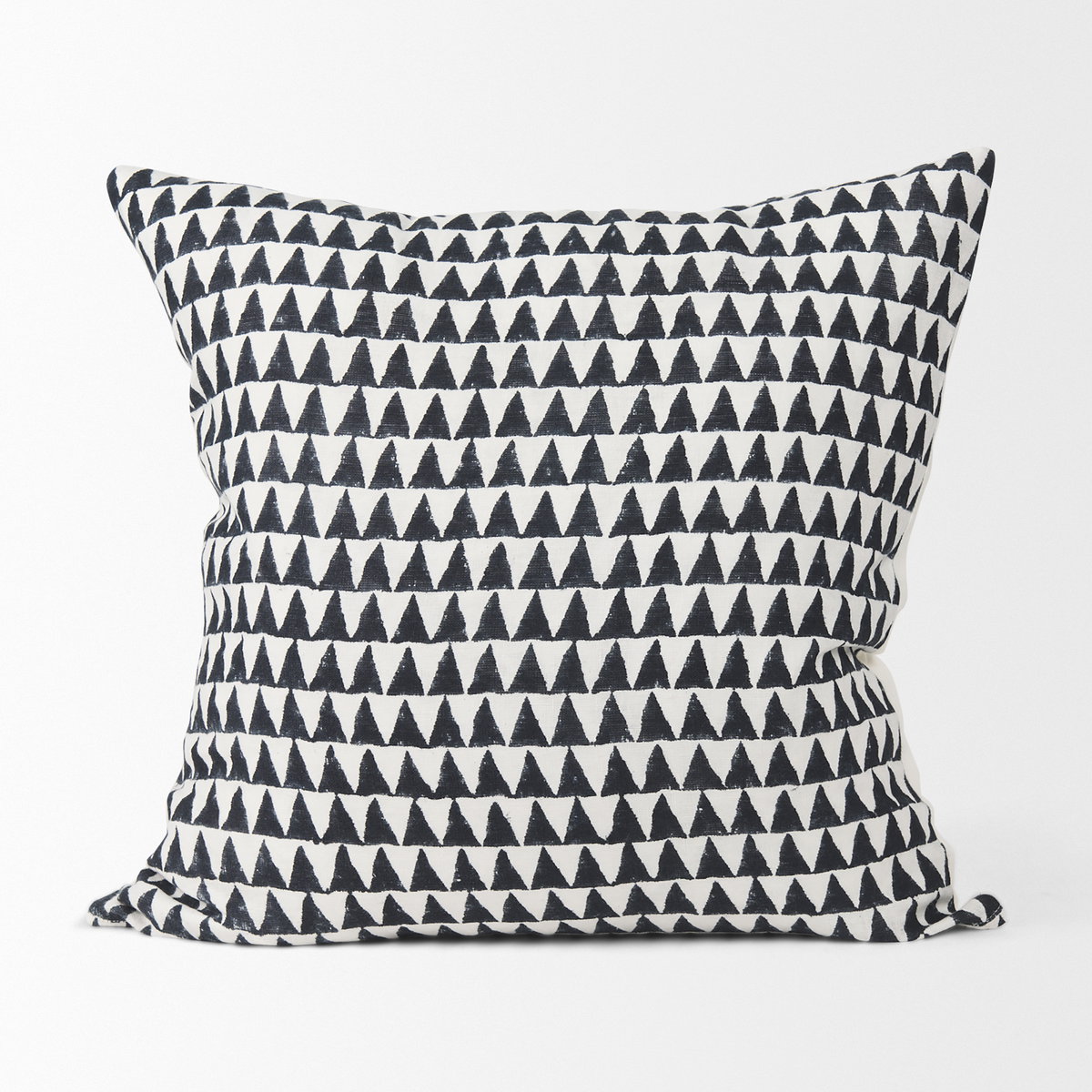 Jolie 22x22 Cream with Black Print Linen Square Pillow Cover, Decorative Pillow by Mercana, 22" length x 22" width x 0.2" height View 3