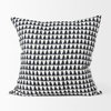 Jolie 22x22 Cream with Black Print Linen Square Pillow Cover, Decorative Pillow by Mercana, 22" length x 22" width x 0.2" height thumbnail 3