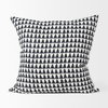 Jolie Cream with Black Print Linen Square Decorative Pillow  Cover, by Mercana, 22" length x 22" width x 0.2" height thumbnail 3