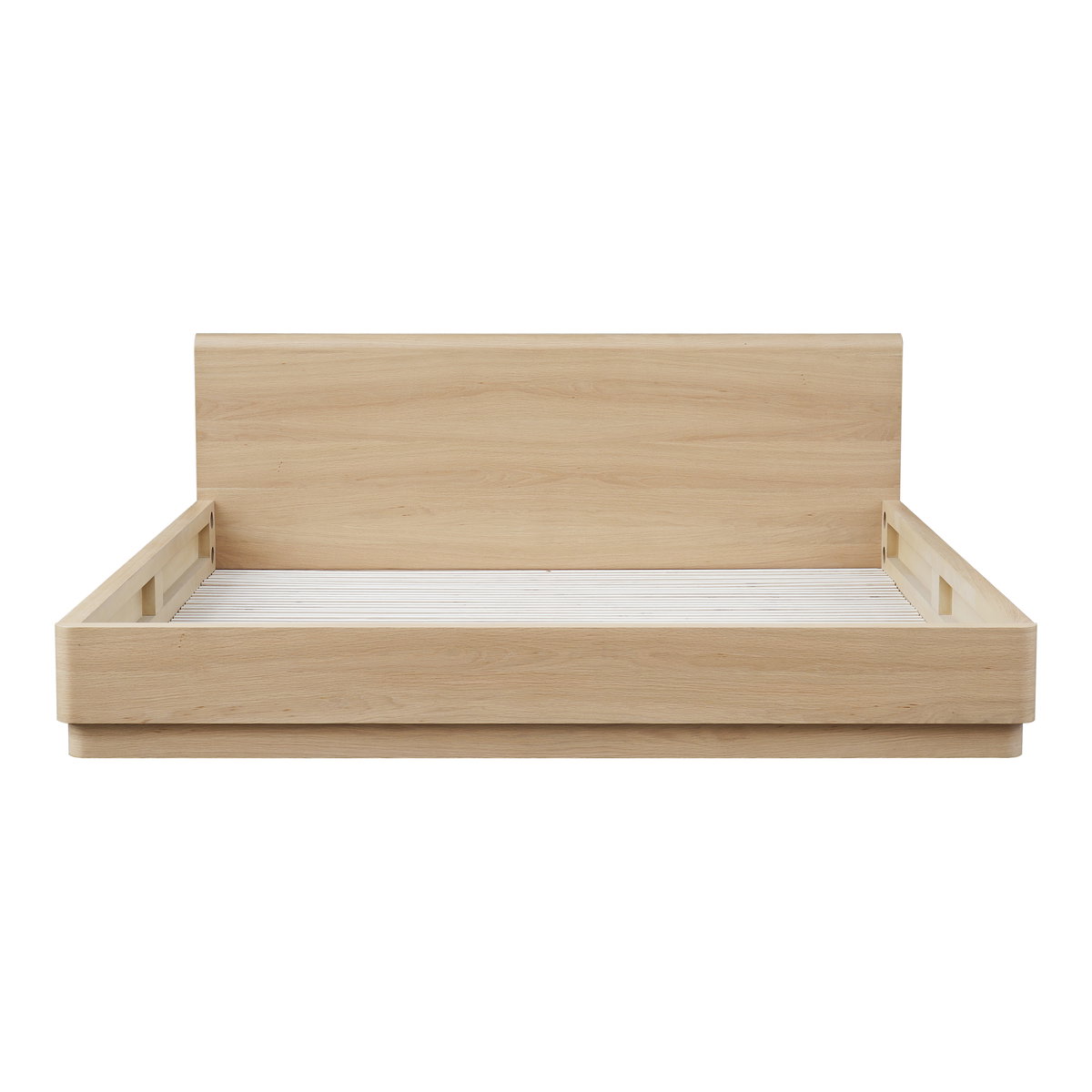 Round Off Queen Bed Light Oak Brown, by Moe's Home, 64" width x 30" height x 84" depth View 2