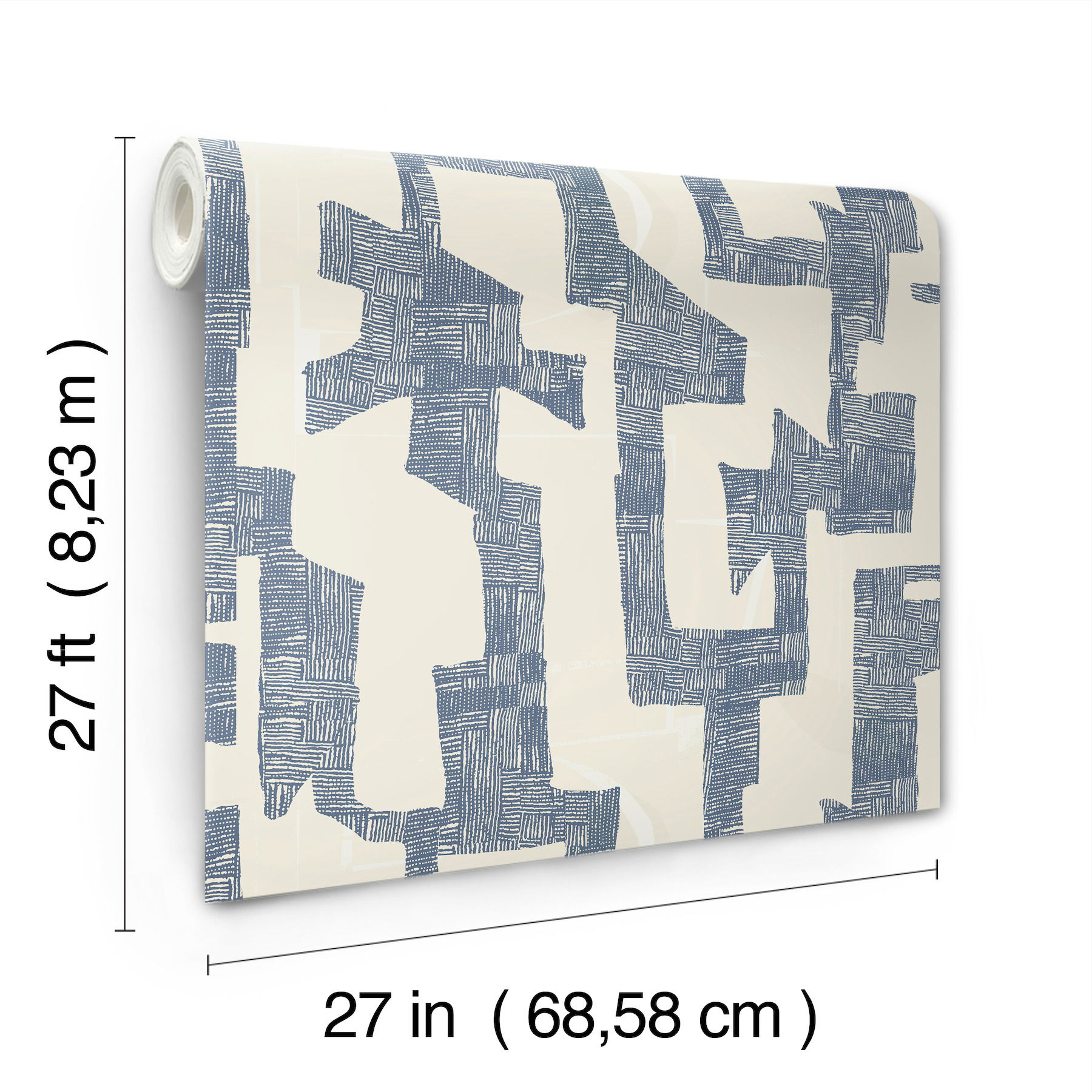 Modern Tribal Almond & Navy Wallpaper large image 