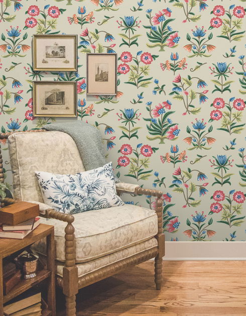 Heirloom Floral Taupe & Multi Peel & Stick Wallpaper