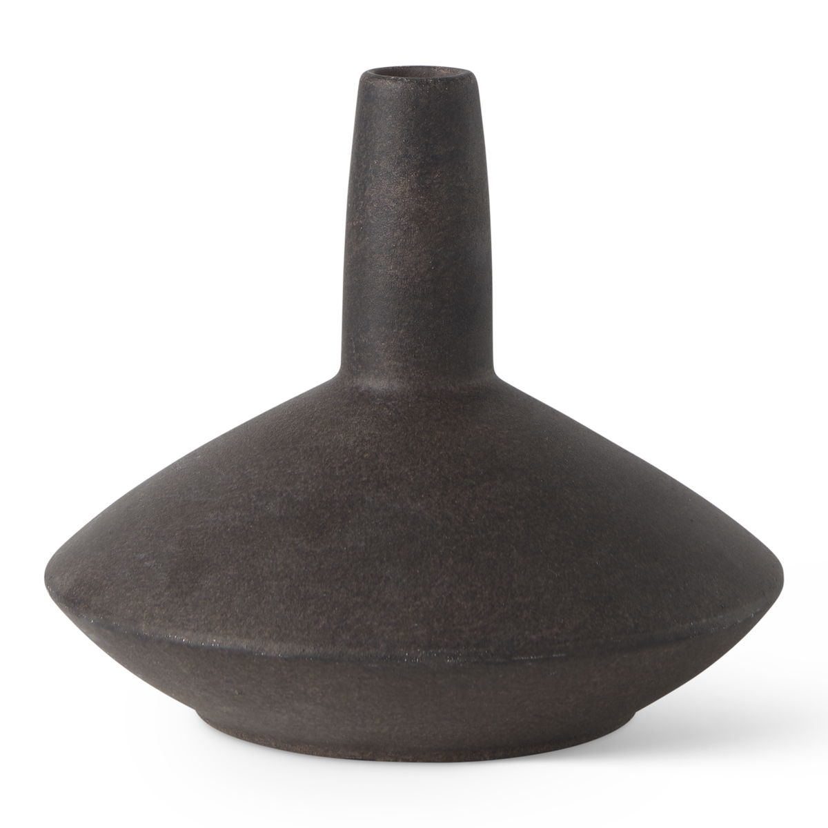 Rylee 6.9H Dark Brown Ceramic Vase, by Mercana, 7.87" length x 7.87" width x 6.89" height View 1