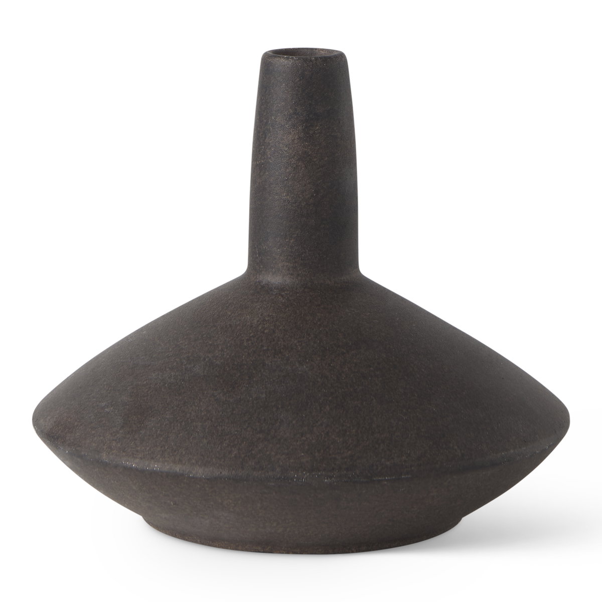Rylee 6.9H Dark Brown Ceramic Vase, by Mercana, 7.87" length x 7.87" width x 6.89" height View 1
